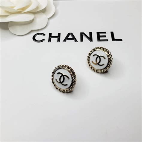 chanel button jewellery|upcycled chanel button earrings.